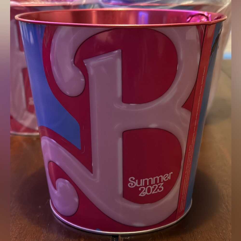 🎀 Barbie: The Movie 2023 Embossed Tin Popcorn Bucket CINEMARK EXCLUSIVE 🎀